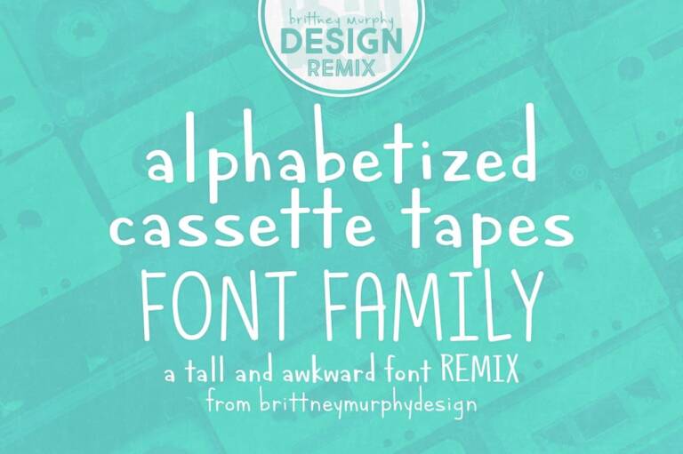 Alphabetized Cassette Tapes Font Family Graphic