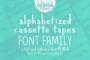 alphabetized cassette tapes font family