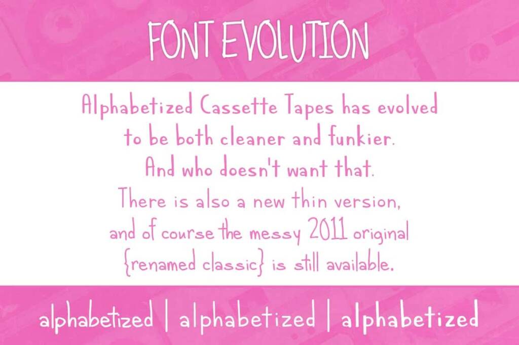 Alphabetized Cassette Tapes Font Family Brittney Murphy Design