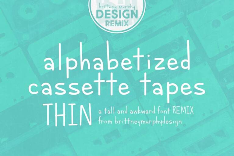 Alphabetized Cassette Tapes Thin Graphic