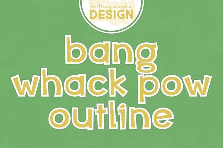 Bang Whack Pow Outline Graphic