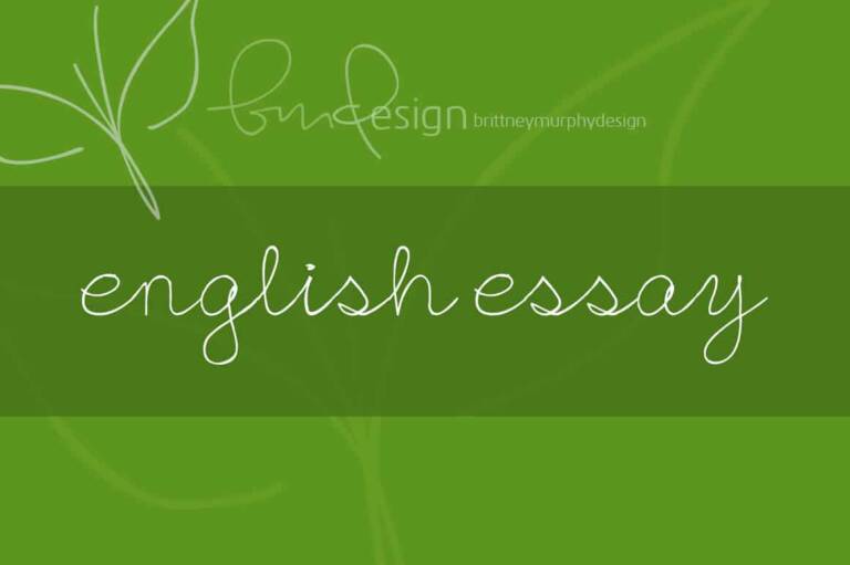 English Essay Font Graphic