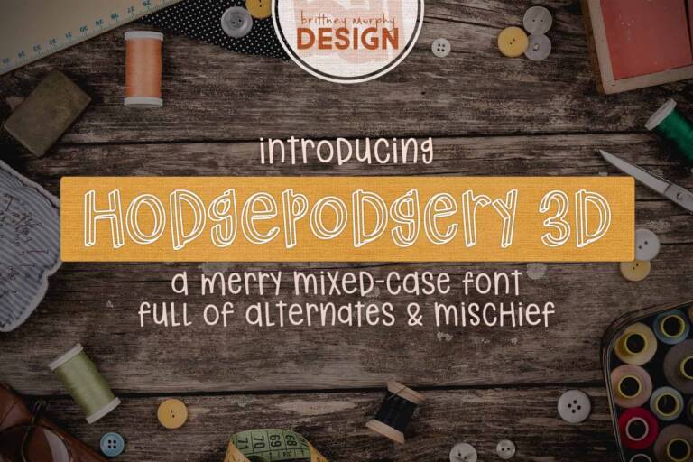Hodgepodgery 3D Font Graphic