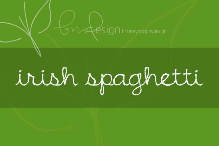 Irish Spaghetti Font Graphic