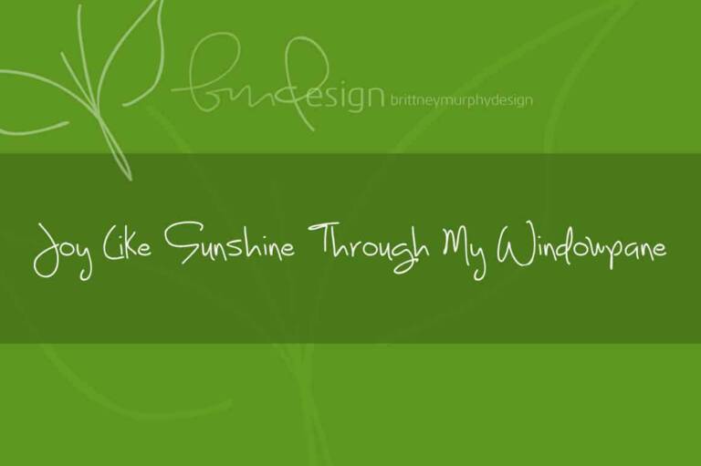 Joy Like Sunshine Through My Windowpane Graphic