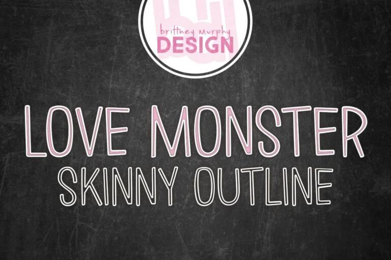 Love Monster Skinny Outline Graphic