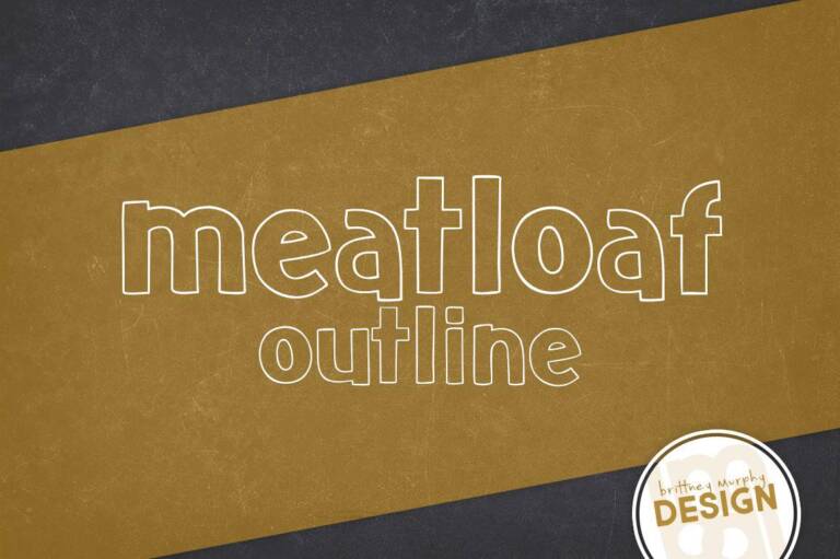 Meatloaf Outline Font Graphic
