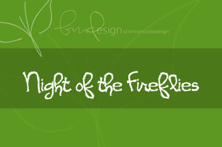 Night of the Fireflies Font Graphic