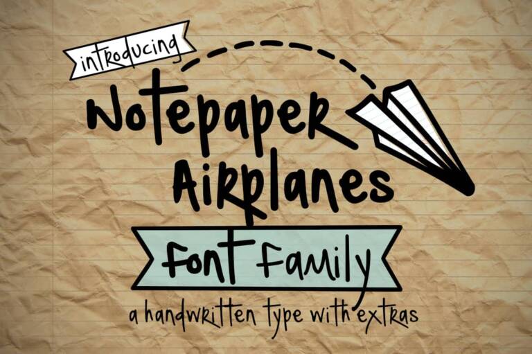 Notepaper Airplanes Font Family Graphic