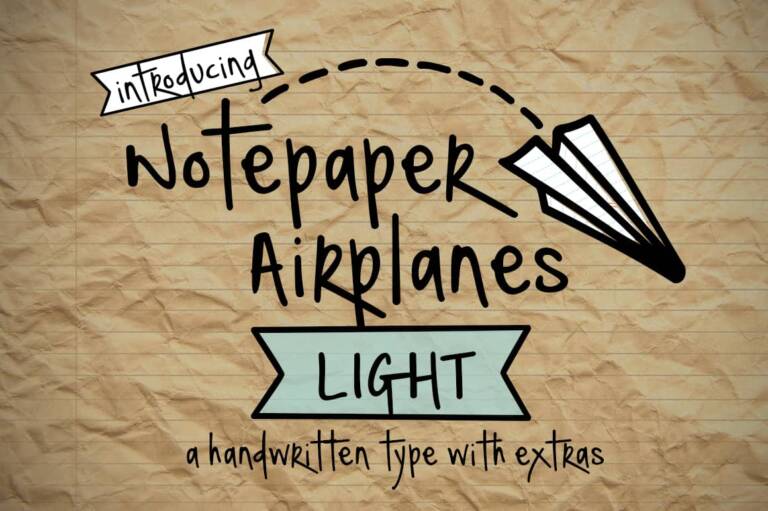 Notepaper Airplanes Light Font Graphic