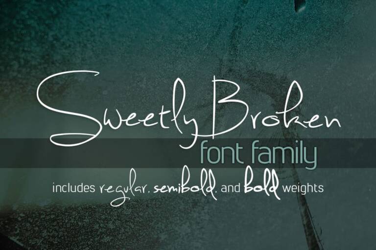 Sweetly Broken Font Family Graphic