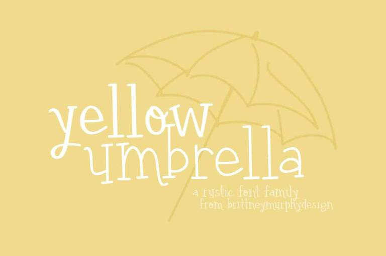 Yellow Umbrella Font Family Graphic