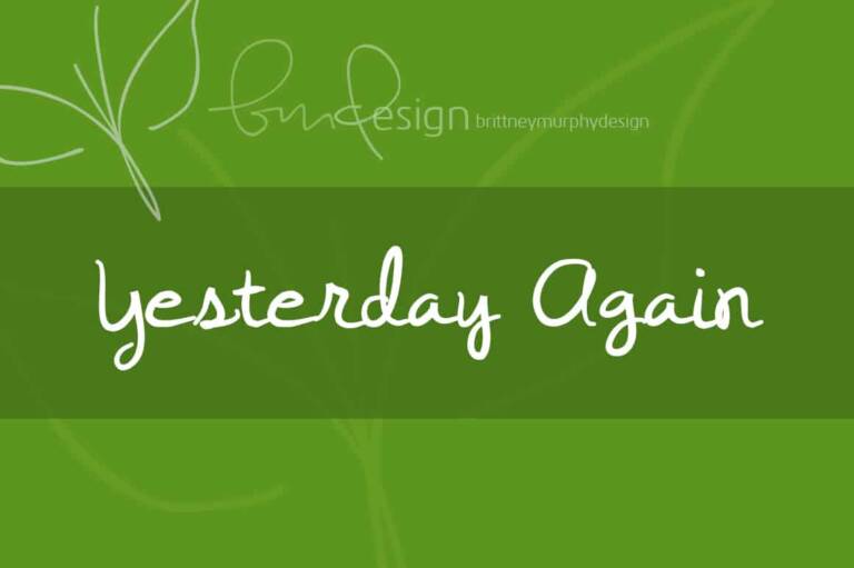 Yesterday Again Font