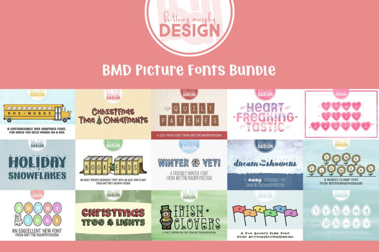 BMD Picture Fonts Bundle Graphic