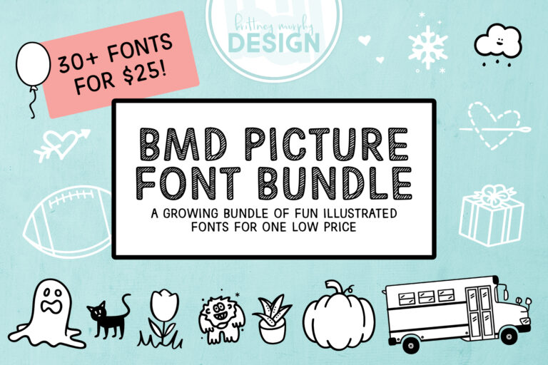 BMD Picture Fonts Bundle Graphic
