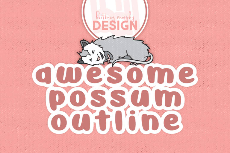 Awesome Possum Outline Font Graphic