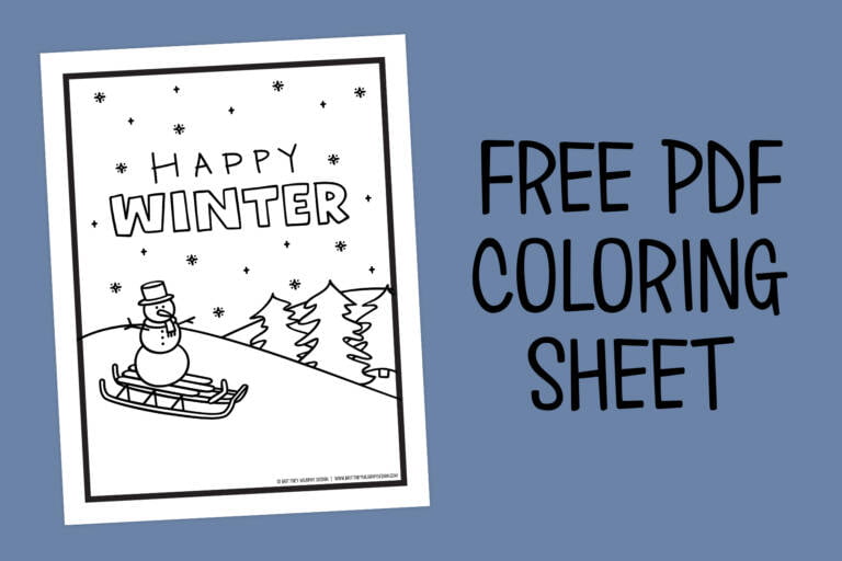 Free Winter Coloring Page Graphic