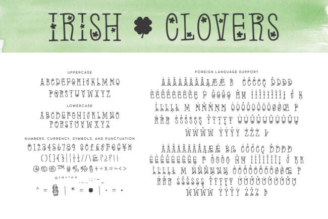Irish Clovers Font - Brittney Murphy Design