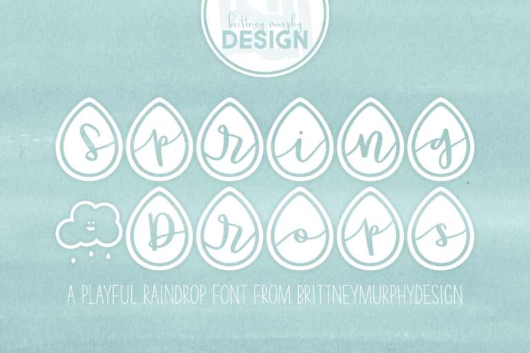 Spring Drops Font Graphic