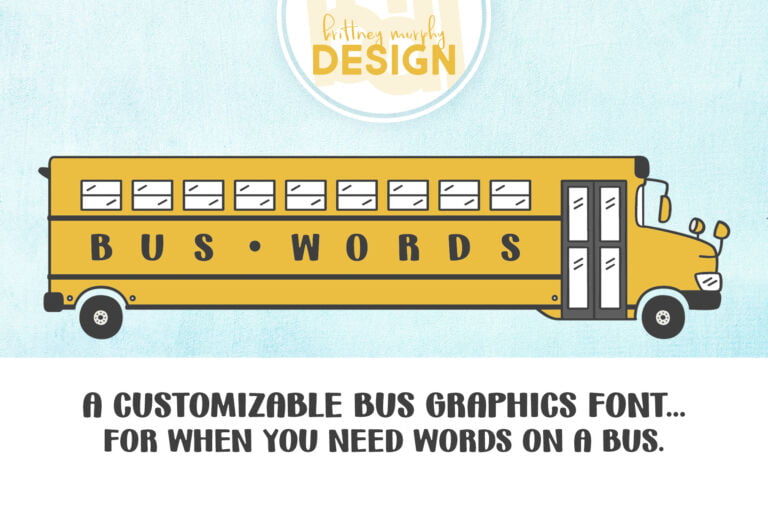 Bus Words Font Graphic