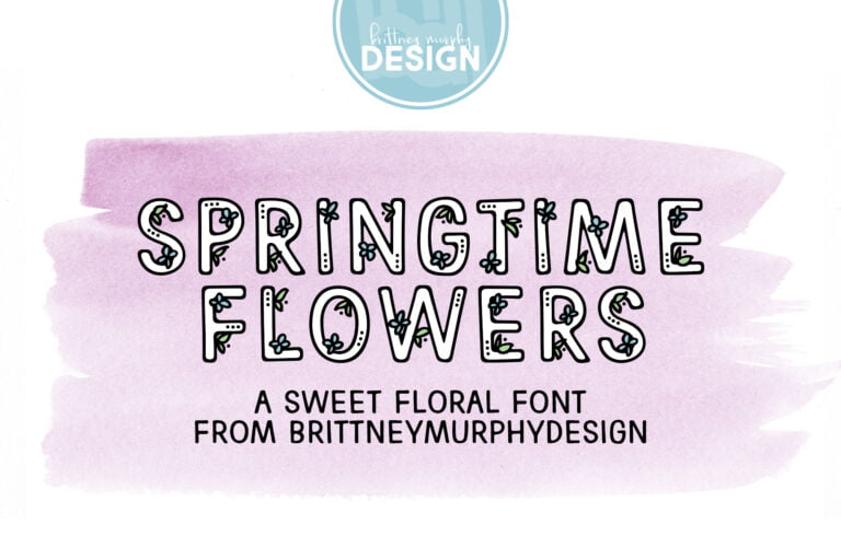 Springtime Flowers Font Graphic