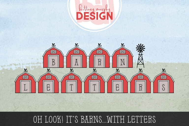 Barn Letters Font Family Graphic