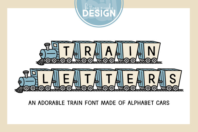 Train Letters Font Graphic