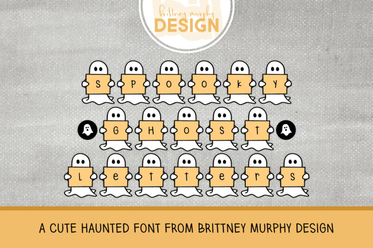 Spooky Ghost Letters Font Graphic