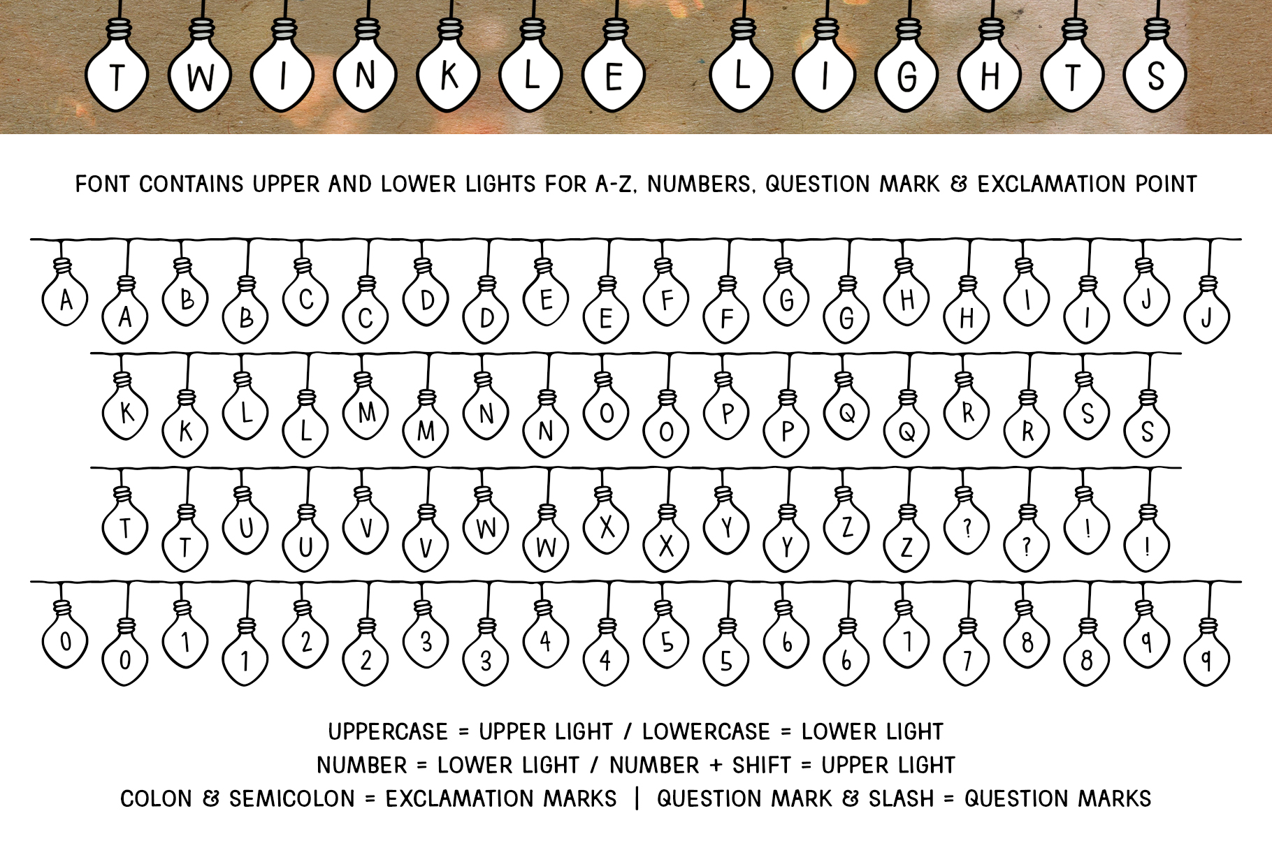 Twinkle Lights Font - Brittney Murphy Design